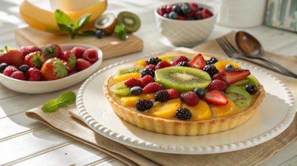 طرز تهیه تارت میوه با کرم پاتیسیر مرحله به مرحله