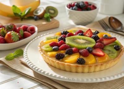 طرز تهیه تارت میوه با کرم پاتیسیر مرحله به مرحله